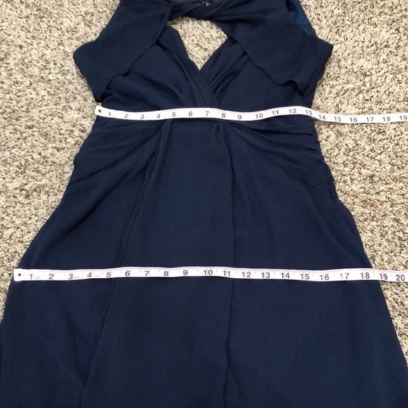 GUC Badgley Mischka Petunia Dress Size 4 Navy Blue Twist Cut Out Open Back - Picture 8 of 12